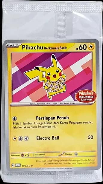 PSA10 Pikachu Berkemeja Batik (Flower Pikachu Pattern) P [SV-P 190] [IDN] (Pikachu’s Indonesia Journey)