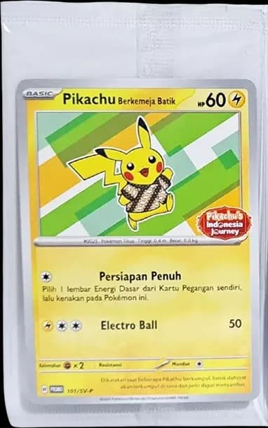 PSA10 Pikachu Berkemeja Batik (Pikachu Pattern) P [SV-P 101] [IDN] (Pikachu’s Indonesia Journey)
